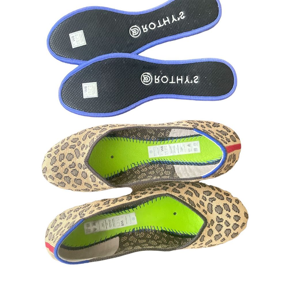 Rothy’s round toe retired flat cheetah shoes size 8 - Picture 4 of 5